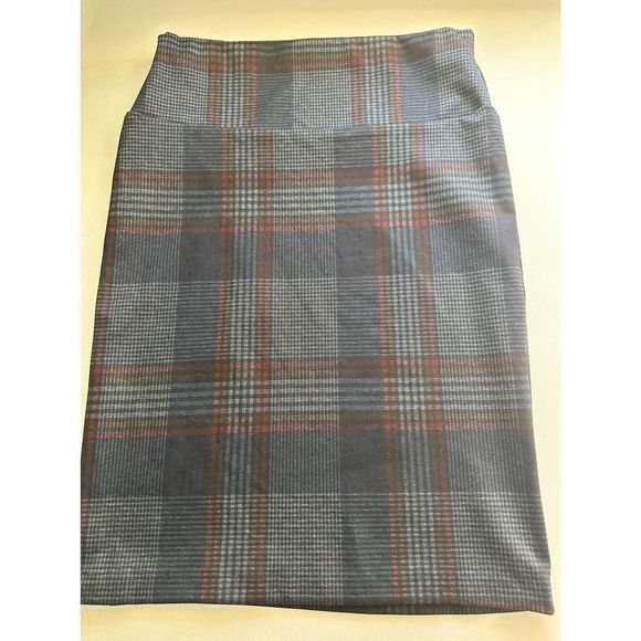 NWOT Ashley  Blue Plaid Pencil‎ Skirt Petite Small - Picture 5 of 5